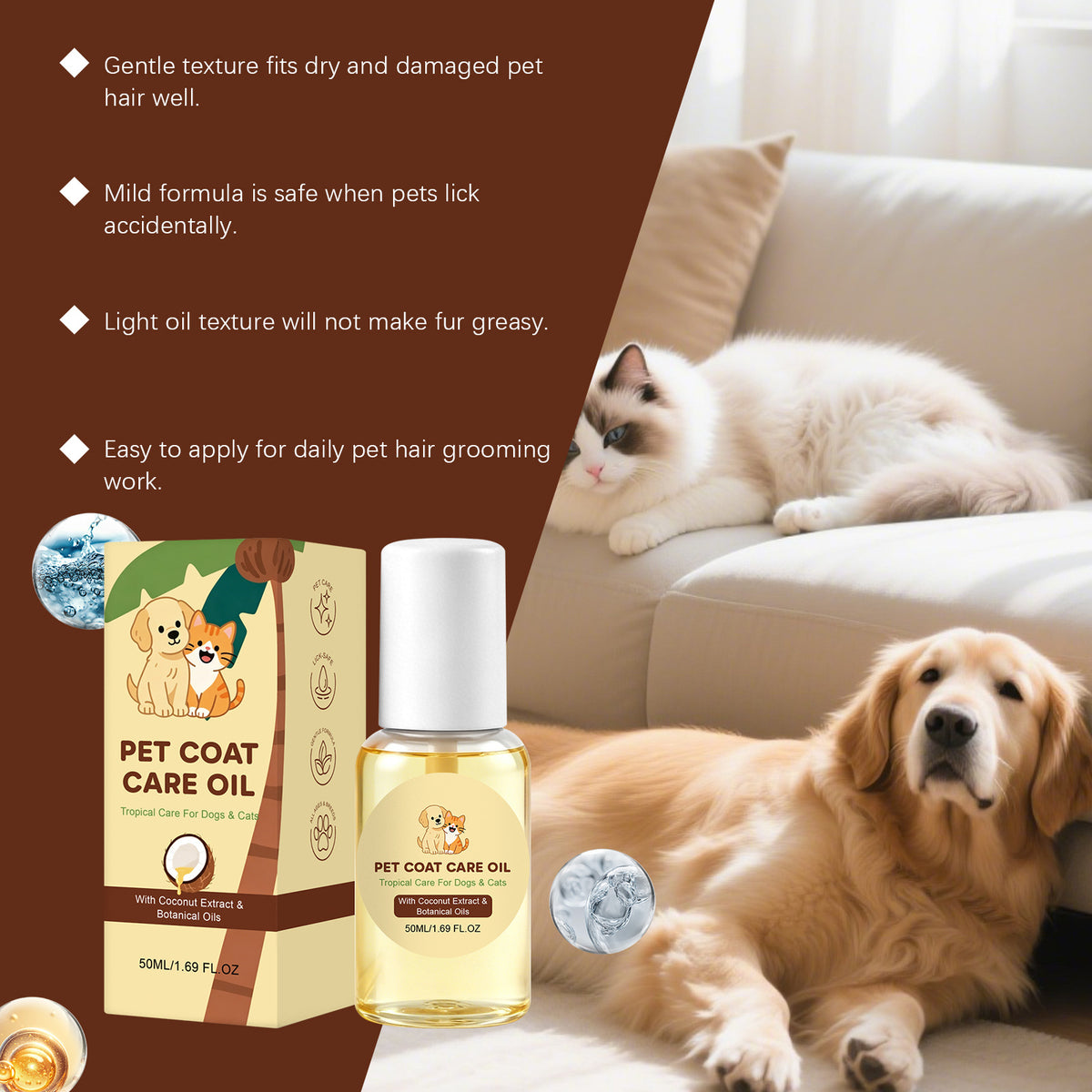 CoatGlow Pet Hair Care Oil – Detangle, Nourish & Shine