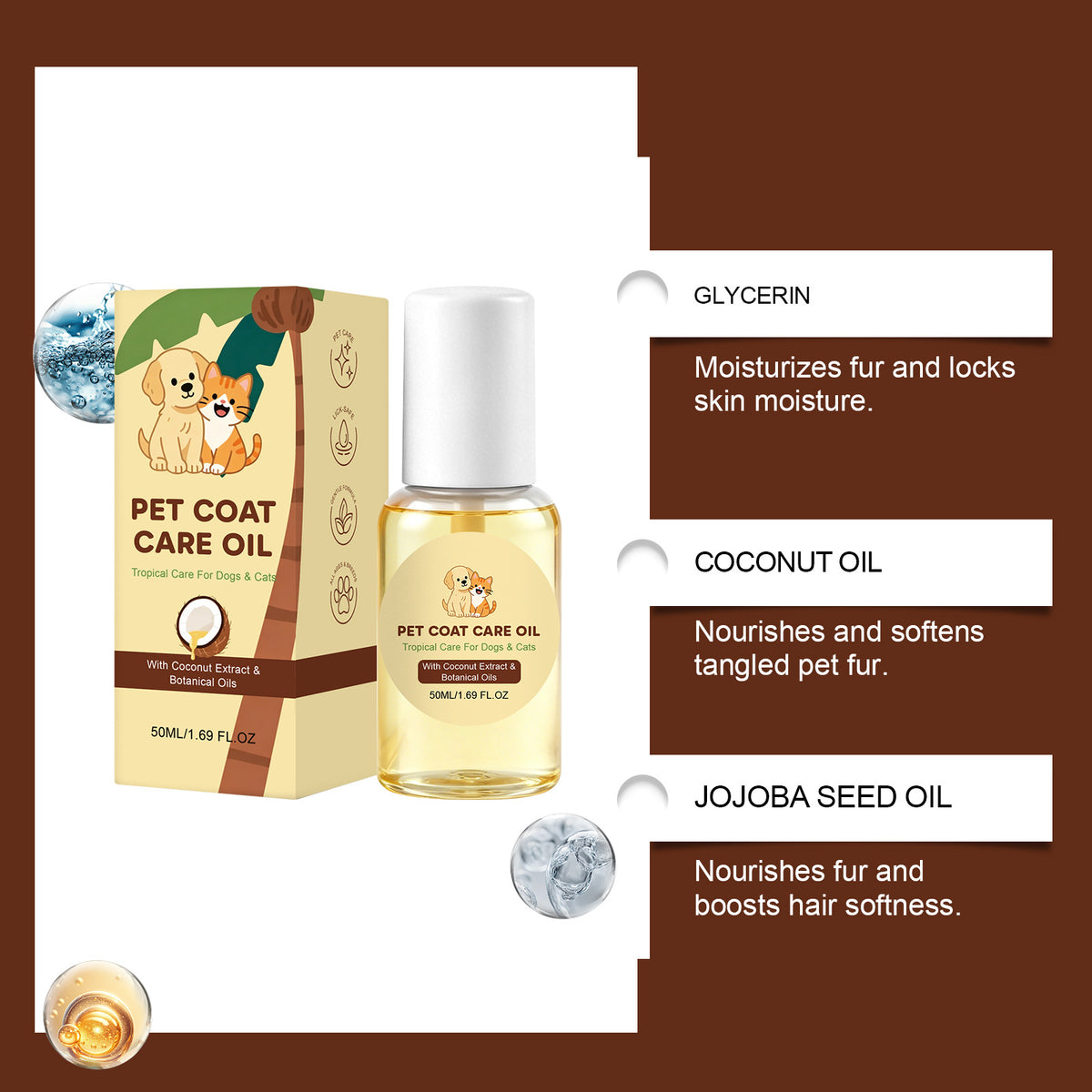 CoatGlow Pet Hair Care Oil – Detangle, Nourish & Shine